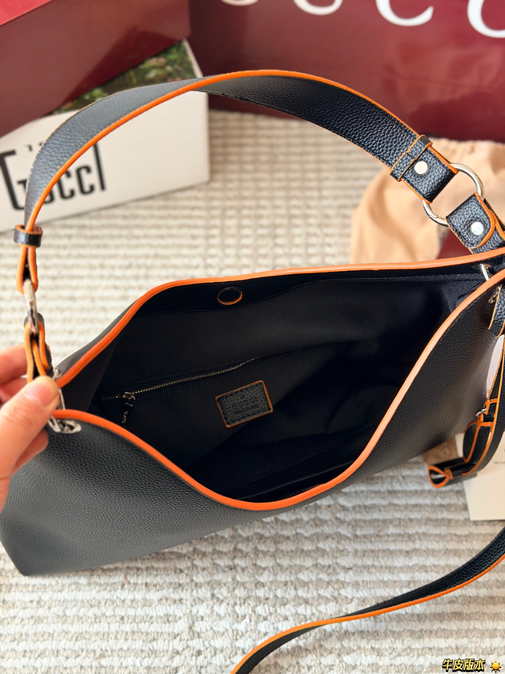 GEM276  New arrive fashion black brown red orange khaki bag for woman hands bag beautiful gift to choose gift 42x19cm