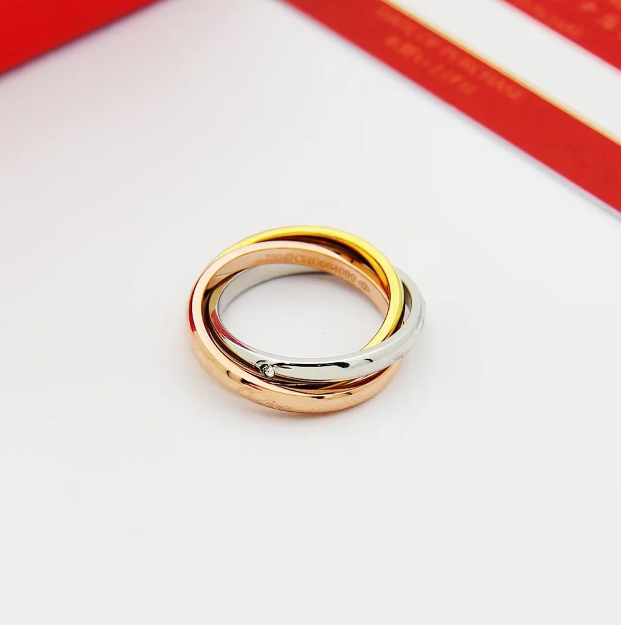 CREM207 Titanium Steel Love 3Rings with Stone for Women Men Couples Wedding Rings Bands Bague Femme