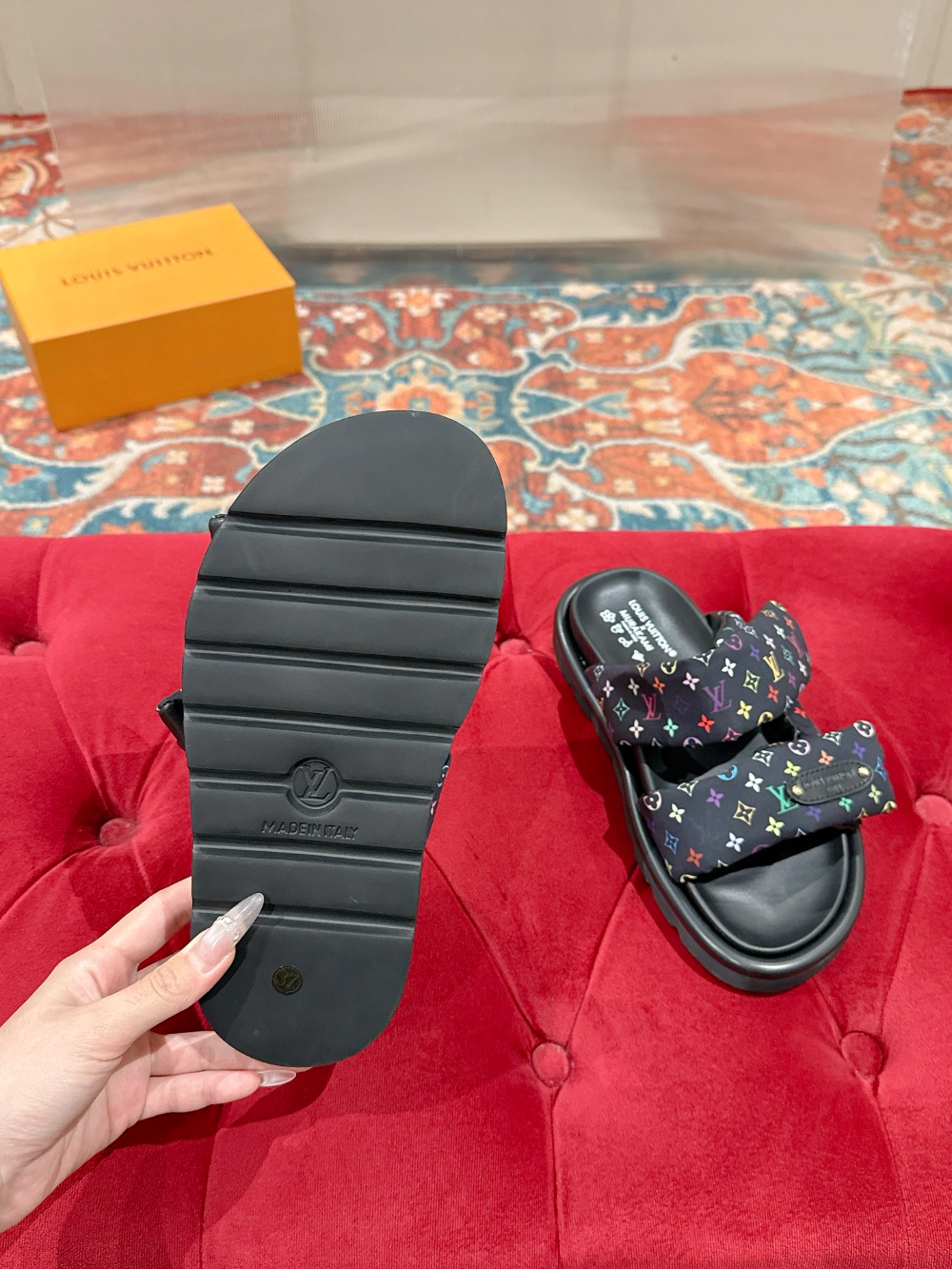 LEM454 Designer women Slippers sandals shoes for women mix color shoes high quality size 4.5cm