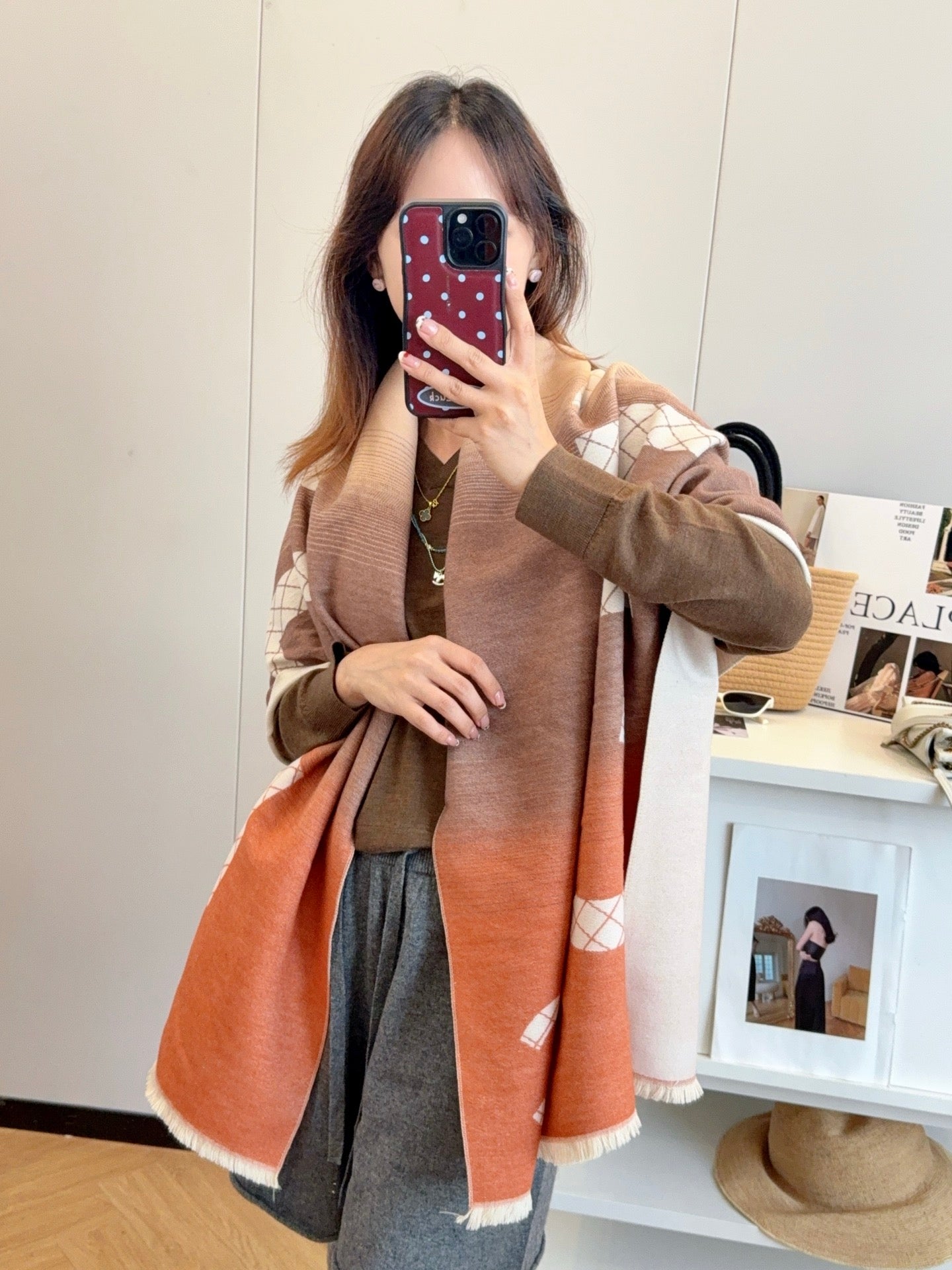 CEM173 Designer Scarf Winter Scarf pashmina for Designers warm Scarfs Fashion Classic Women imitate Cashmere Wool Long Shawl Wrap 65*180