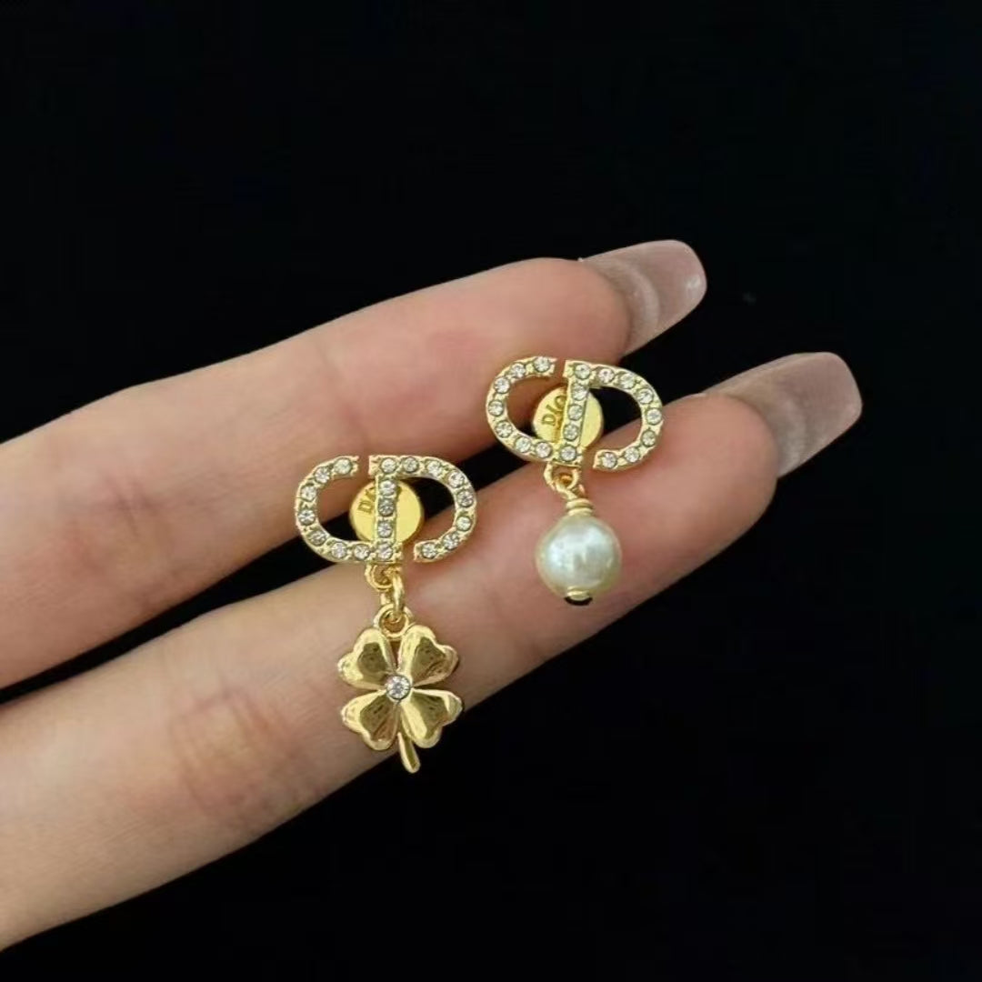 DEM271 New Arrive Fashion  Hot Sale  with Diamond Pearl Earring  for Woman Jewelry To Choose