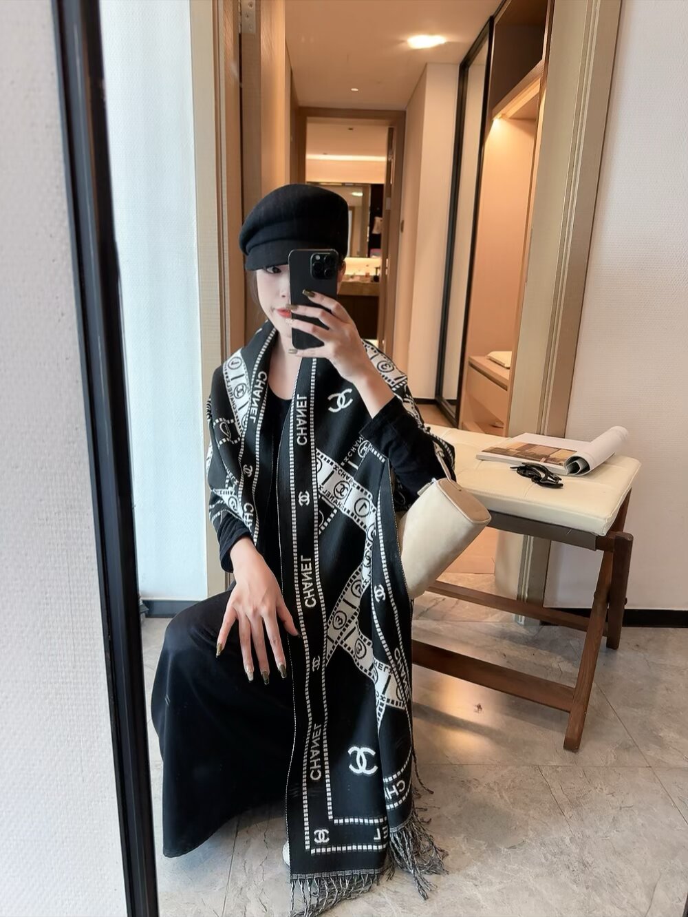 CEM186 Scarf Designer Classic Plaid Women Man Designer Scarf 100% Cashmere Scarves For Winter Warm Womens and mens Long Wrs SIZE  65*200cm