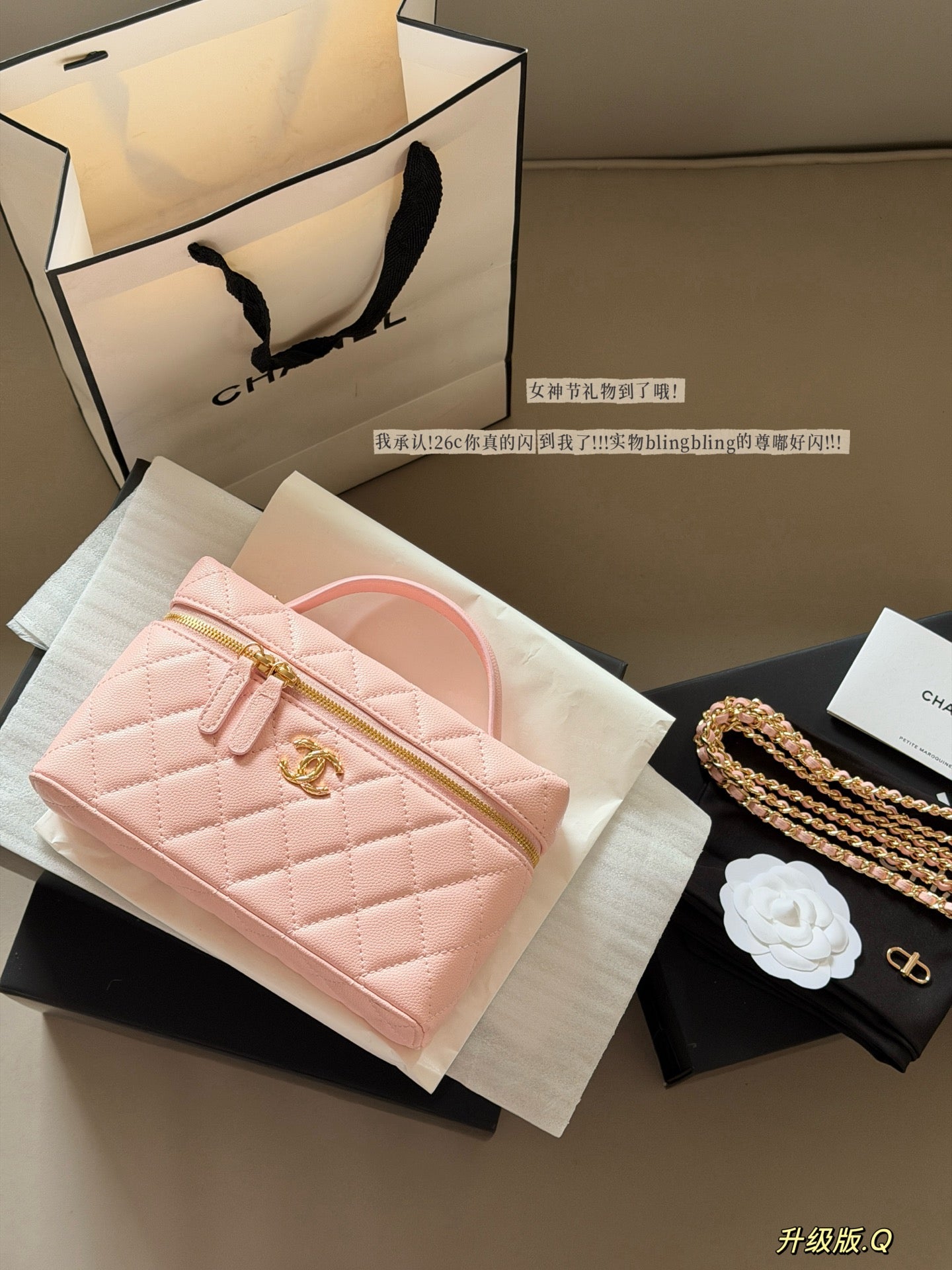 CEM245 New Designer Classic women black pink white handbag small size bag  20*12cm