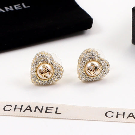 CEM193 Classic  Full Diamond Earring Designer 18K Gold Cubic Pearl Pendant Stud Earring  Women Mens  Love Promise Jewelry