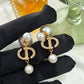 DEM276 New Arrive Fashion  Hot Sale  with Diamond Pearl Earring  for Woman Jewelry To Choose