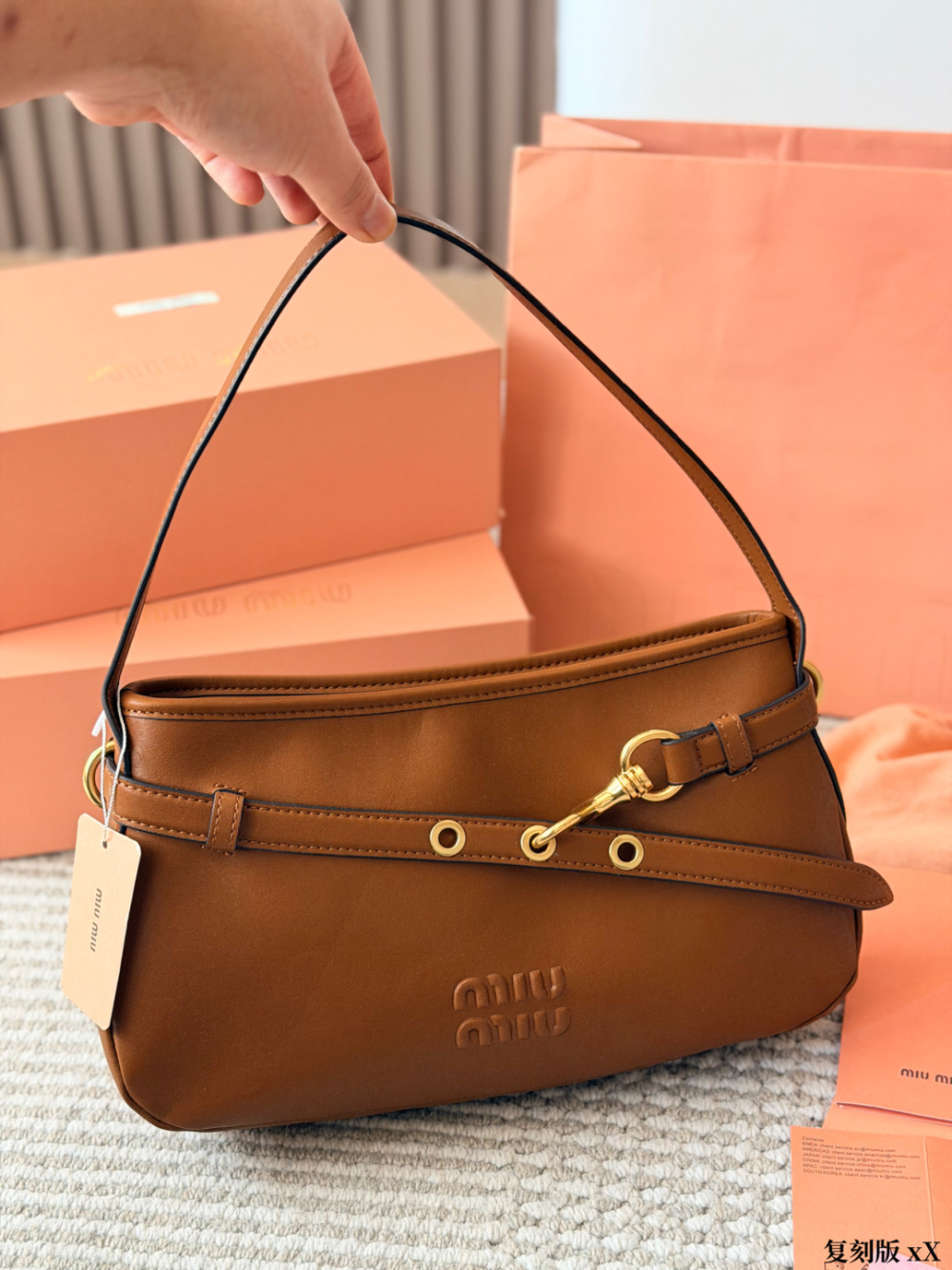 MIU04 New arrive fashion brown pink black beige color bag for woman beautiful gift to choose size  32*18cm