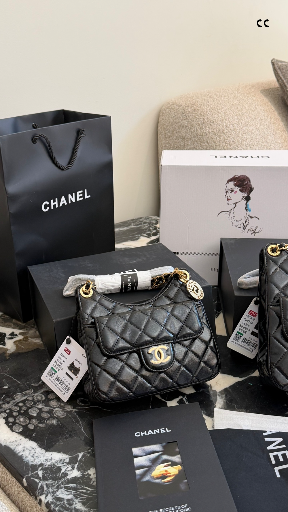 CEM394 New arrive fashion black white color bag for woman beautiful gift to choose 2 size