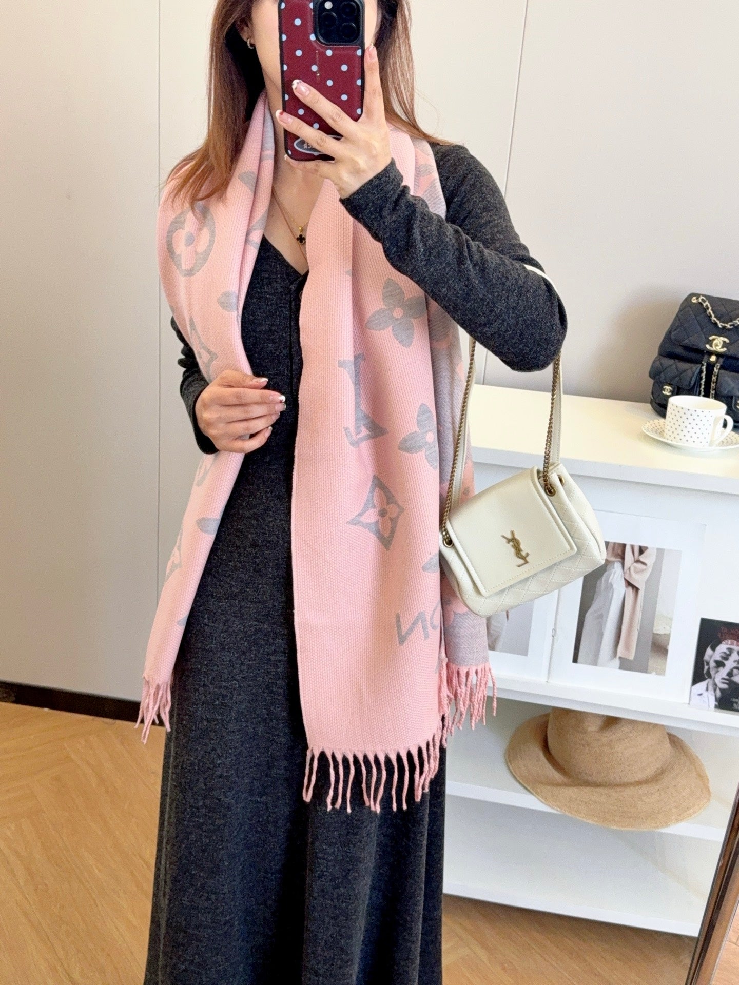 LEM284 Cashmere knitted scarf Women Man Designer Scarf fashion brand Cashmere Scarves For Winter Womens and mens Long Wraps Size 65*180cm gift