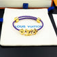 LEM388  New Fashion Open Flower Bracelet Metal Letter Wristband Bracelet Couple Accessories for Woman