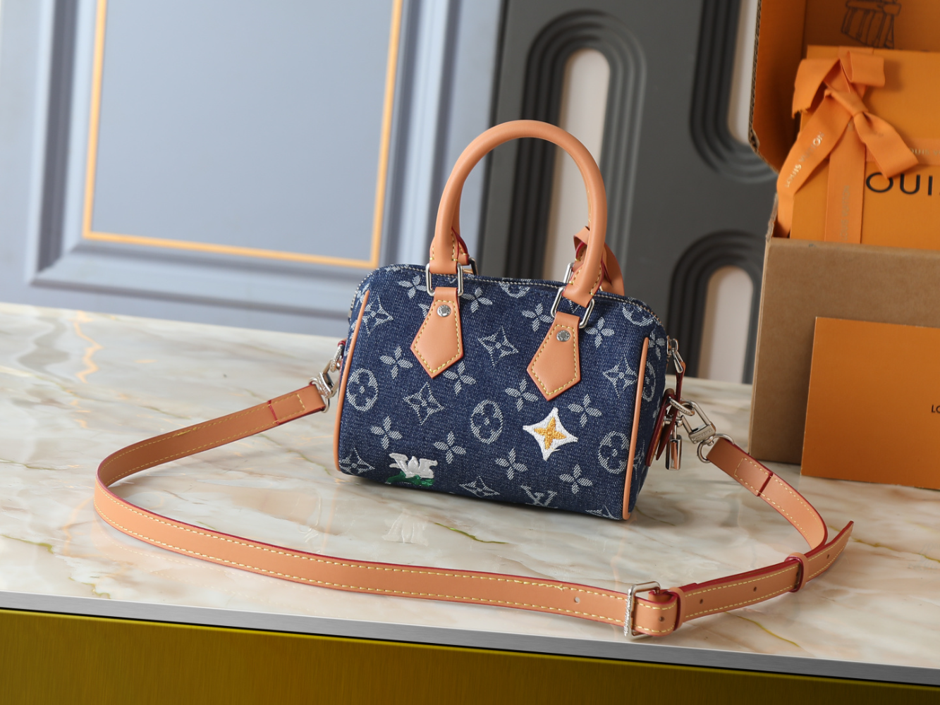 LEM407 New arrive fashion bag for woman Denim fabric handbag beautiful gift to choose gift 18 x 12 x 10 cm
