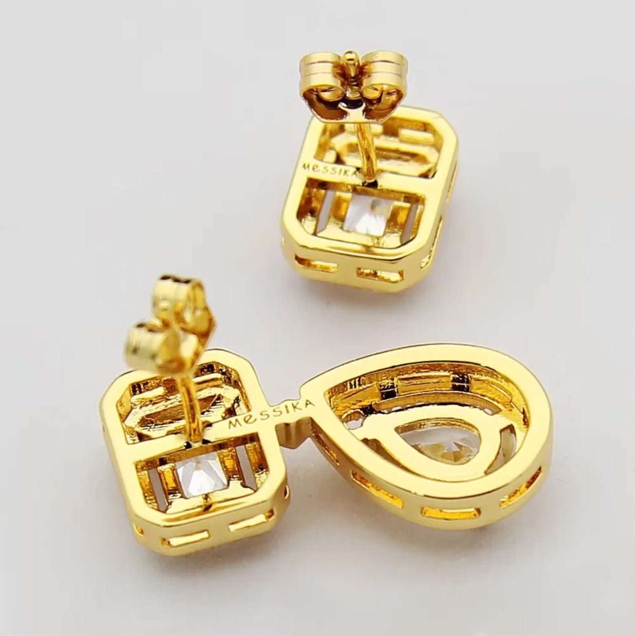 MEM16 New Full Diamond  Stud Earring Designer 18K Gold Stud Earring  Women  Love Promise Jewelry