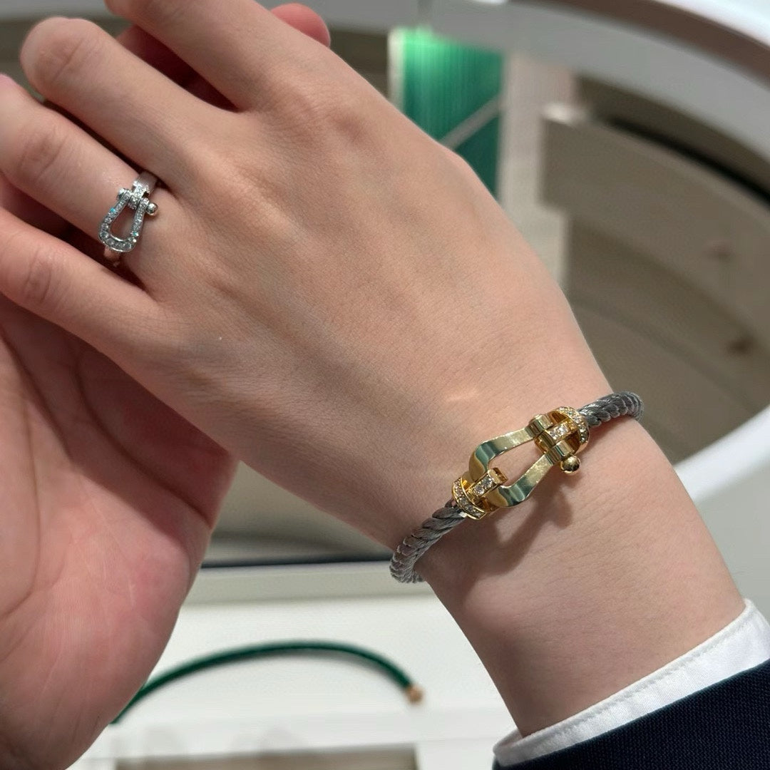 FEM20 designer bracelet luxury jewlery designer for women Fred Horseshoe buckle bracelet with stone and no stone and full of stone 3 styles