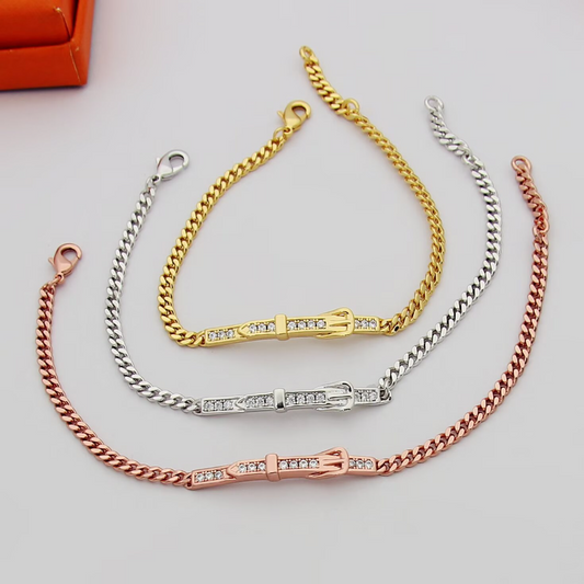 HEM118 New fashionable gold and silver rose-colored bracelet exquisite jewelry for women suitable for choosing as a gift 18.5cm