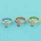 TEM48  Fashion Stainless Steel Rose Gold Stone Design beautiful Earring Charm For Women Jewelry