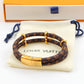 LEM324 Hot Sale Fashion Titanium Steel Bracelets and Leather Belts Wide Bracelet&bangle for Woman Size Jewelry Gift