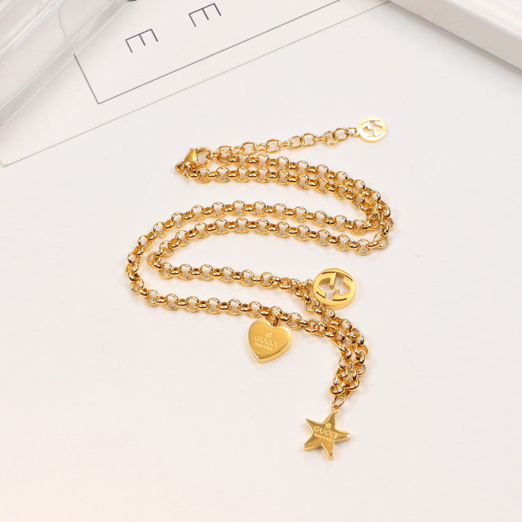 GEM122  New Arrive Titanium Steel  Classic Necklace for Women Couples Anel Wedding Bands Bague Femme Not with Box