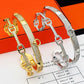 HEM70 Designer bracelets classic simple fashion love family H letter titanium steel cuff bracelet unisex luxury bracelet