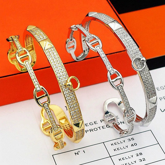 HEM70 Designer bracelets classic simple fashion love family H letter titanium steel cuff bracelet unisex luxury bracelet