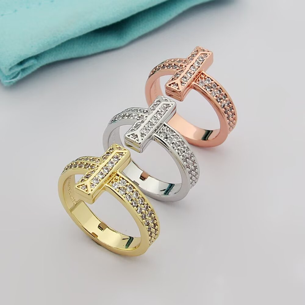 TEM47 New Classic Ring Brand Designer Titanium Steel Ring Gold Ring Women Mens Ring Love Promise Jewelry