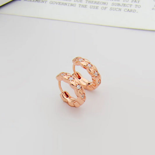 CEM197  New Single-row Drill Stud Earring Designer 18K Gold Stud Earring  Women  Love Promise Jewelry