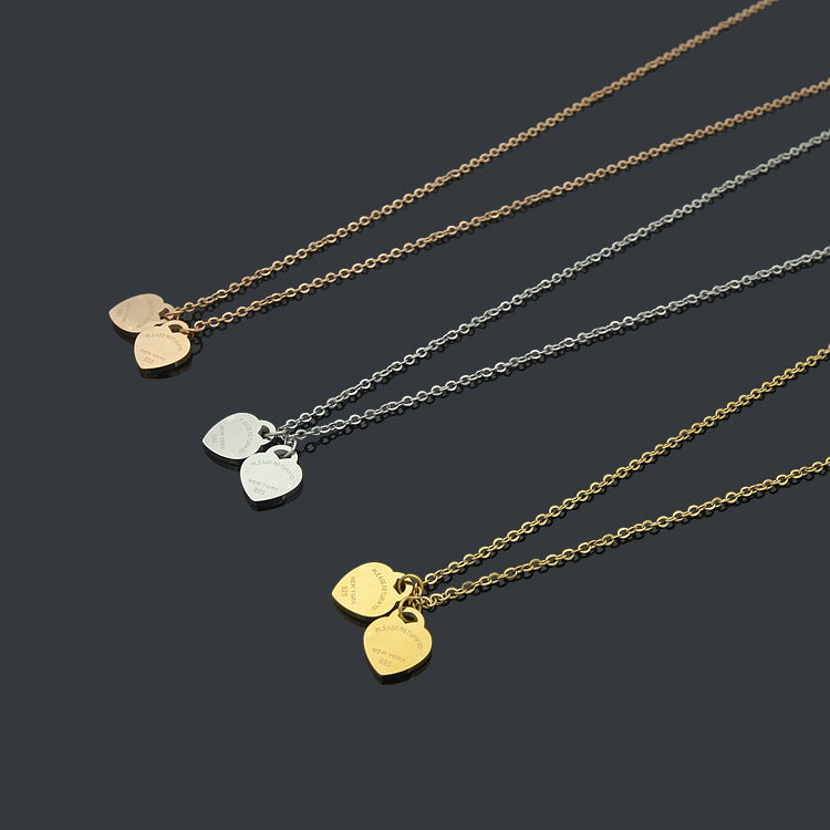 TEM22 Hot sale new arrive fashion Heart Love Necklace for woman jewelry gift to  about 48cm long