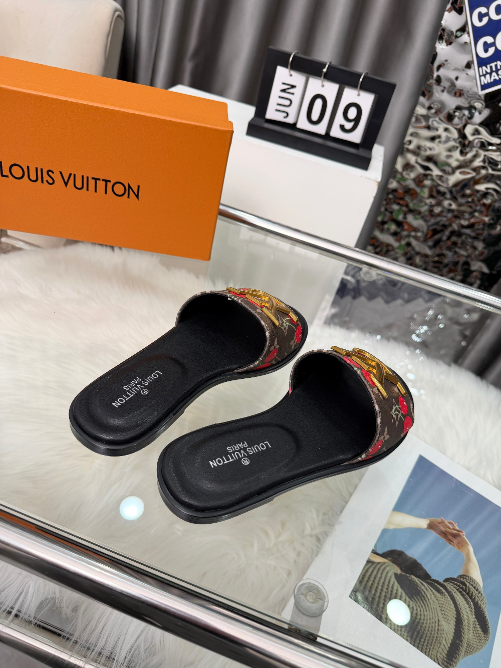 LEM535 New arrive fashion black brown blue shose for woman beautiful Slippers gift to choose