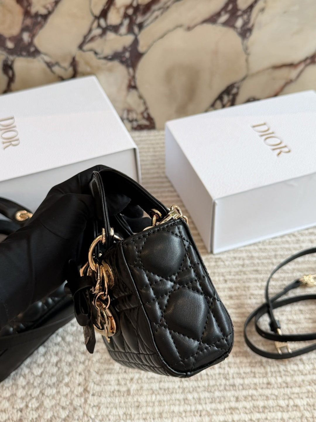 DEM302 New Designer Classic diamond-patterned bow handbag black white pink color women bag