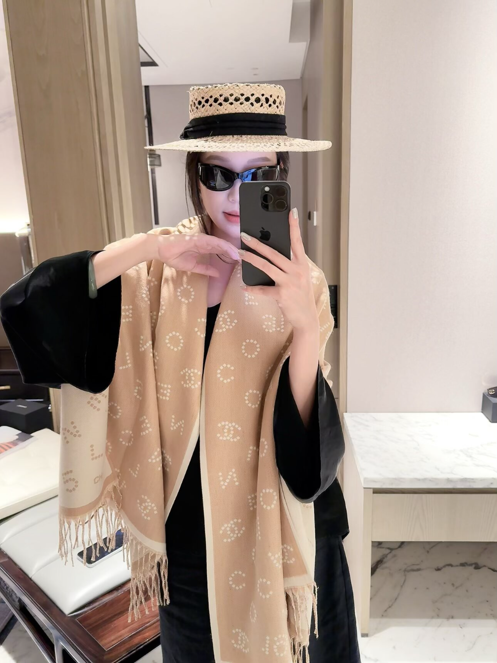 CEM484 new arrive  Hot sale khaki black color fashion beautiful  scarf  for woman gift  to choose