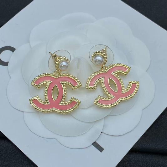 CEM206  New Arrive Fashion  Hot Sale  Pink Color Heart Earring  for Woman Jewelry To Choose