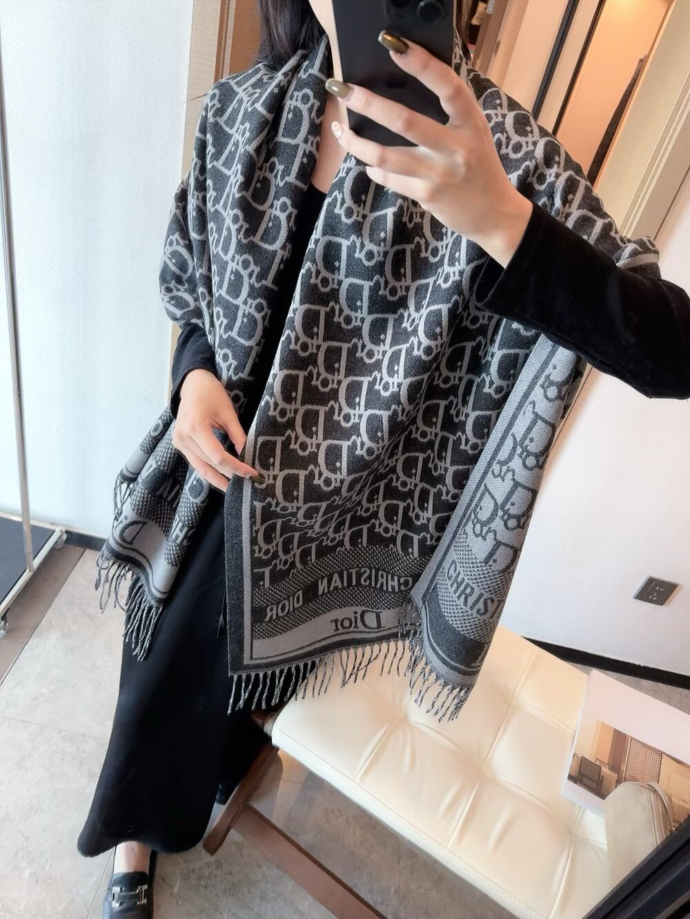 DEM234 Scarf Designer Classic Plaid Women Man Designer Scarf 100% Cashmere Scarves For Winter Warm Womens and mens Long Wrs