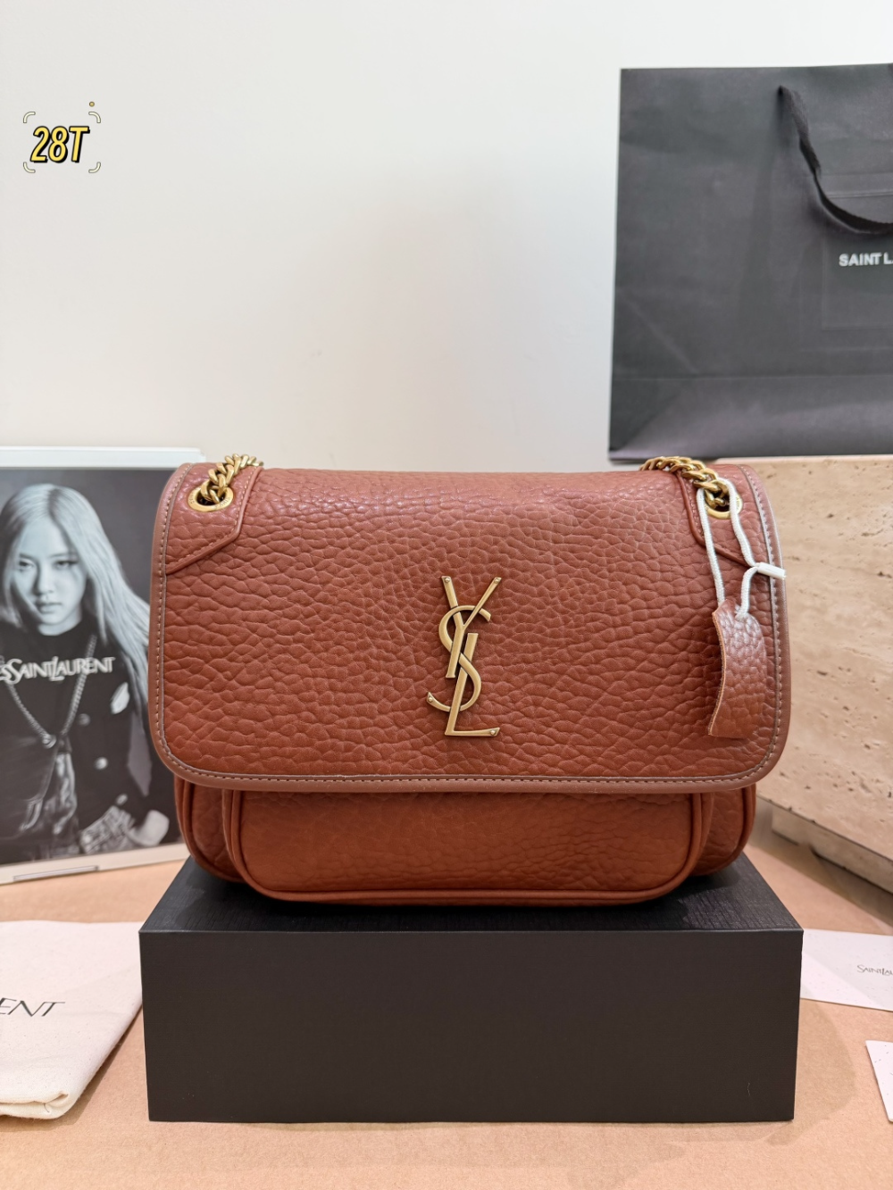 YLEM28 New arrive fashion black  red brown white bag for woman hands bag beautiful gift to choose gift 2 size