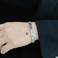 LEM399 New Fashion Open Flower Silver Color Bracelet Metal Letter Wristband Bracelet Couple Accessories for Woman