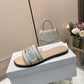 DEM345 Designer women Slippers red blue color sandals shoes for women high quality size 35 to 43
