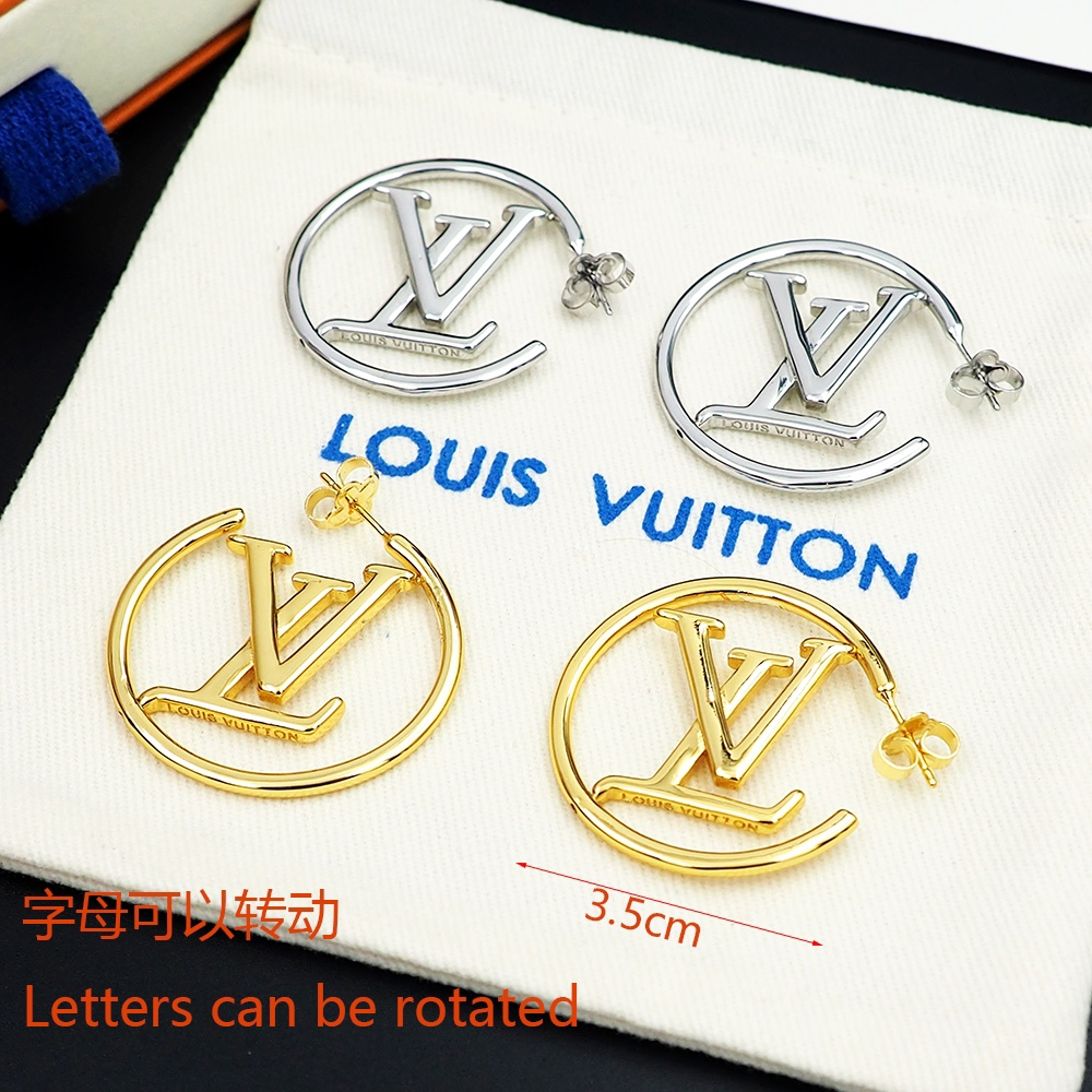 LEM390 New Arrive Fashion Gold Color Can Be Rotated Earring  for Woman Jewelry Beautiful Jewelry To Choose Gift No with Box