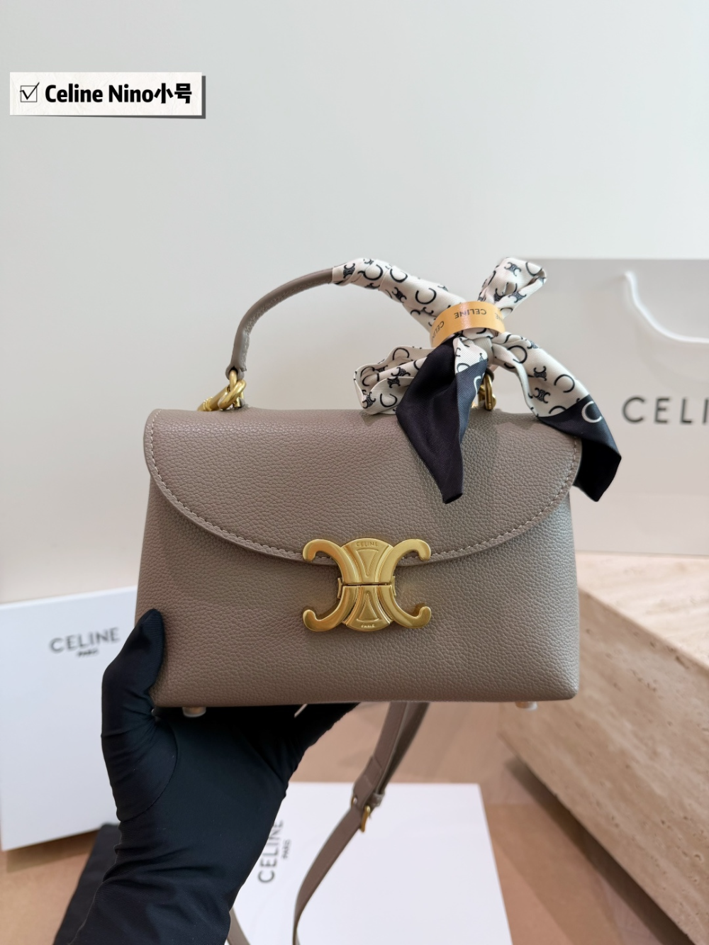 CLEM50 New arrive fashion black grey bag for woman hands bag beautiful gift to choose gift  20x13cm