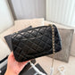 CEM243 New Designer Lambskin Leather Quilted Tabby Handbags Gold Hardware Chains Letter C Hasp Shoulder Bag