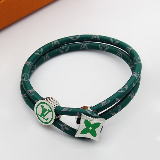 LEM449 New Arrive Fashion Open Flower Bracelet Metal Letter Wristband Bracelet Couple Accessories for Woman