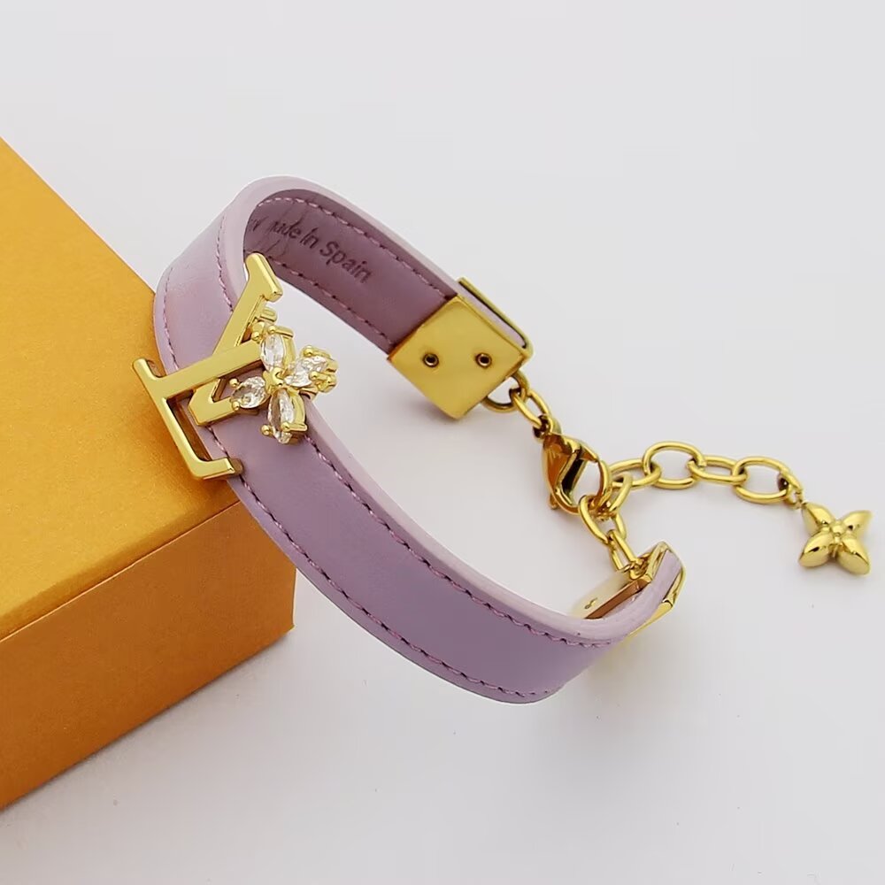 LEM264 Designers Mens Womens Bracelets Bangle Luxury Designer Jewelry Leather 18K Gold Plated Stainless steel Bracelet