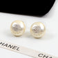 CEM194 Classic Diamond Earring Designer 18K Gold Cubic Pearl Pendant Stud Earring  Women Mens  Love Promise Jewelry