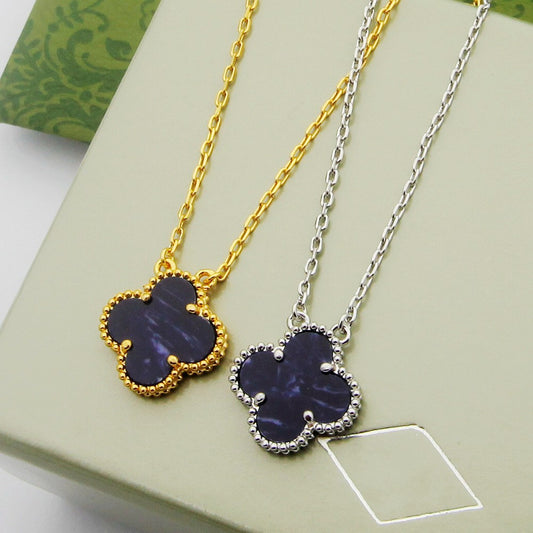 VEM27 Fashion Design Single-flower Colored Shell Necklace Charm for Women Gold  Earrings Jewelry