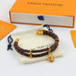 LEM324 Hot Sale Fashion Titanium Steel Bracelets and Leather Belts Wide Bracelet&bangle for Woman Size Jewelry Gift