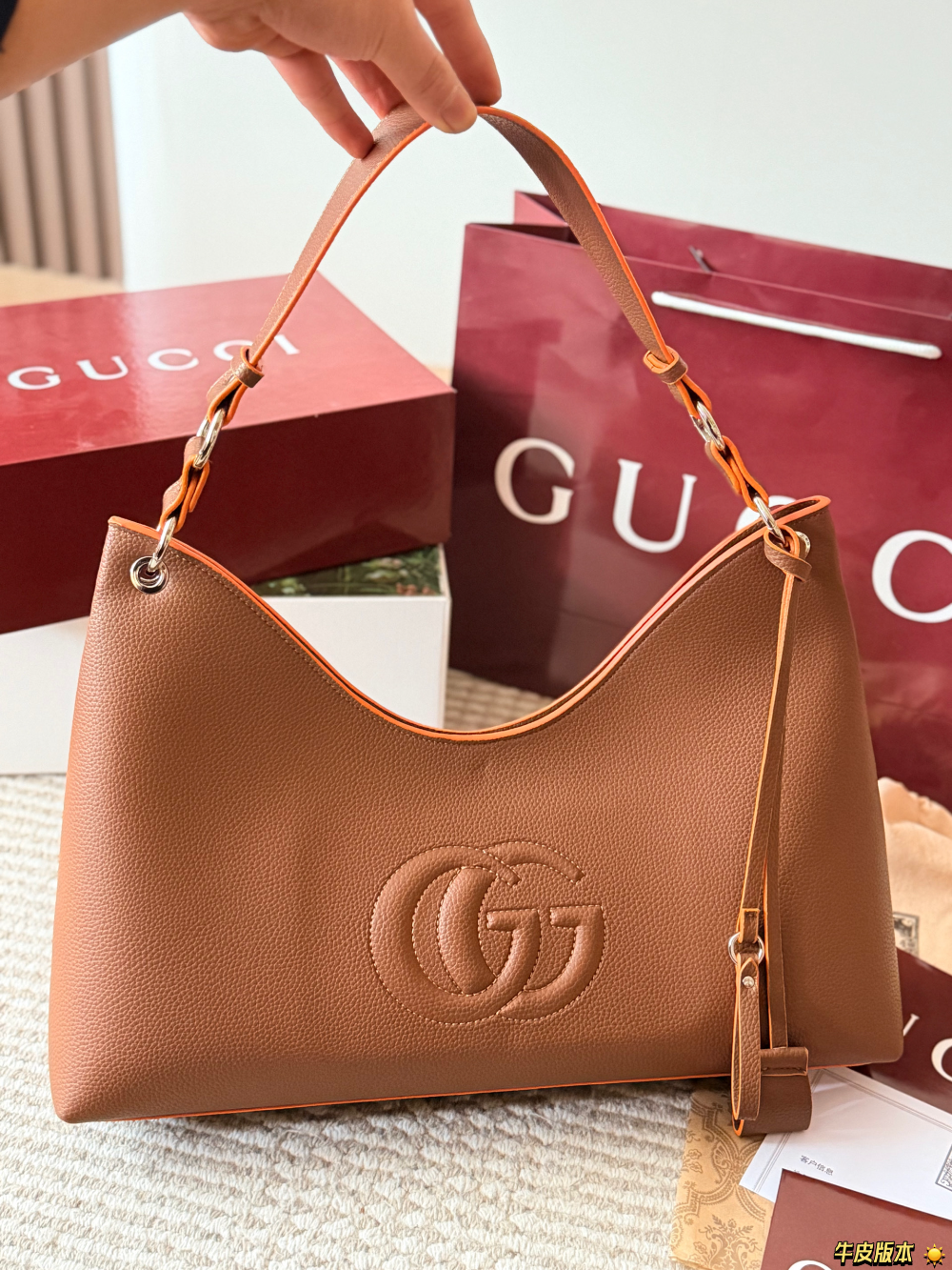 GEM276  New arrive fashion black brown red orange khaki bag for woman hands bag beautiful gift to choose gift 42x19cm