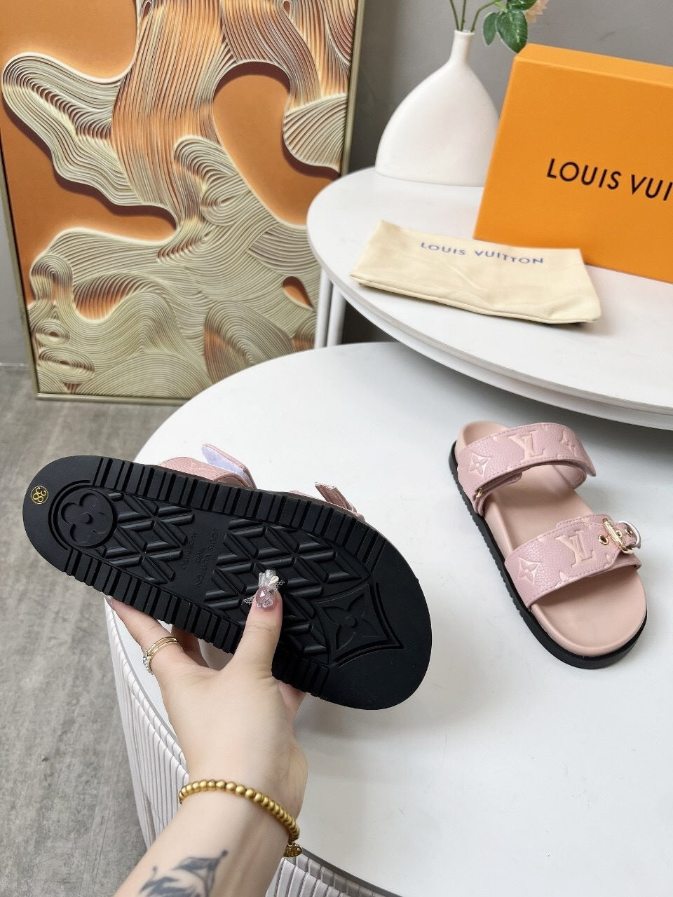 LEM378 Designer Shoes women Sandals for women pink grey color shoes high quality size 35 to 42