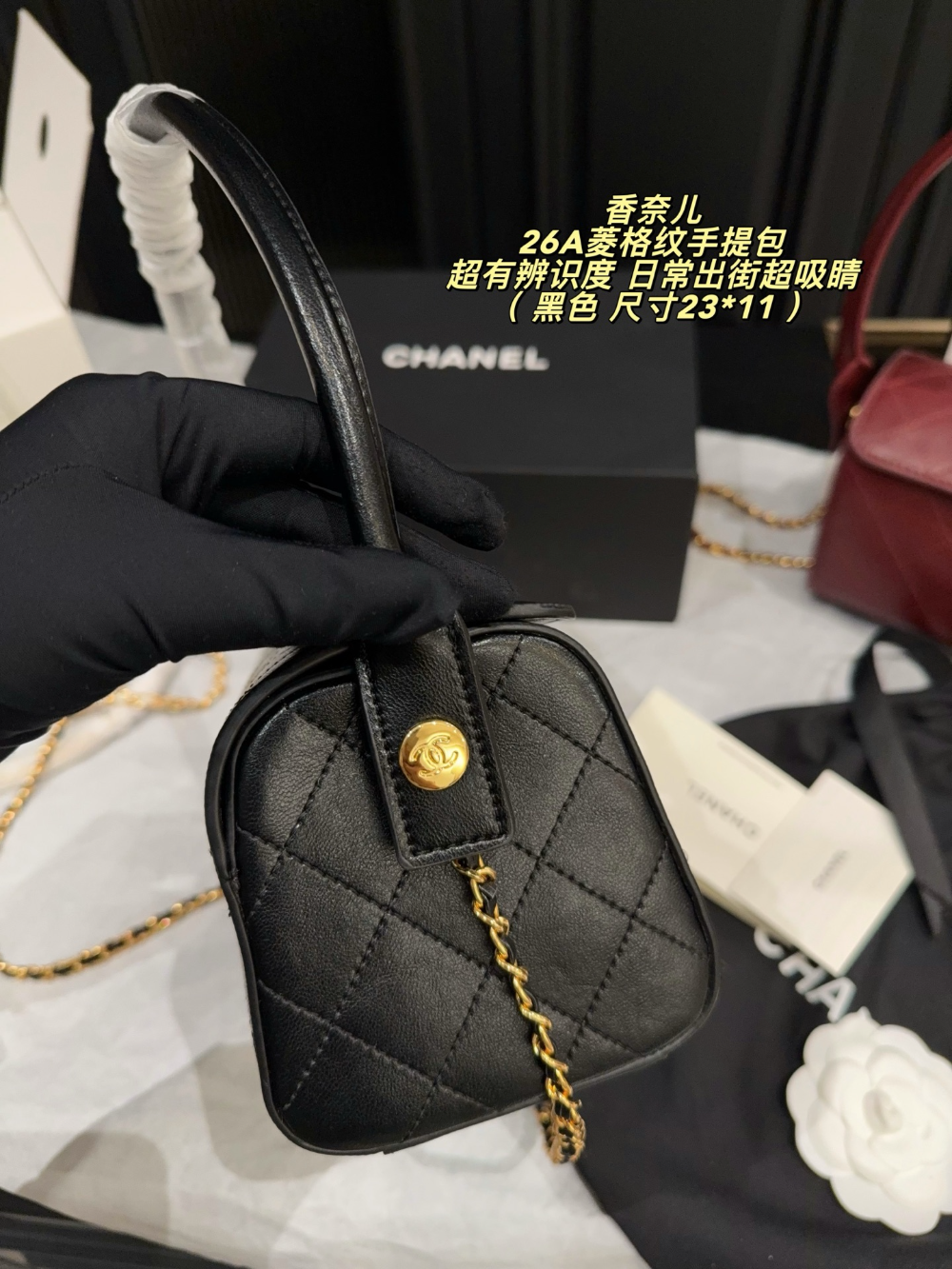 CEM303 New arrive fashion white khaki black red  bag for woman hands bag beautiful gift to choose gift 23*11cm