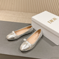 DEM346 Designer women's shoes women's flat shoes silver colors high quality sizes 35 to 42