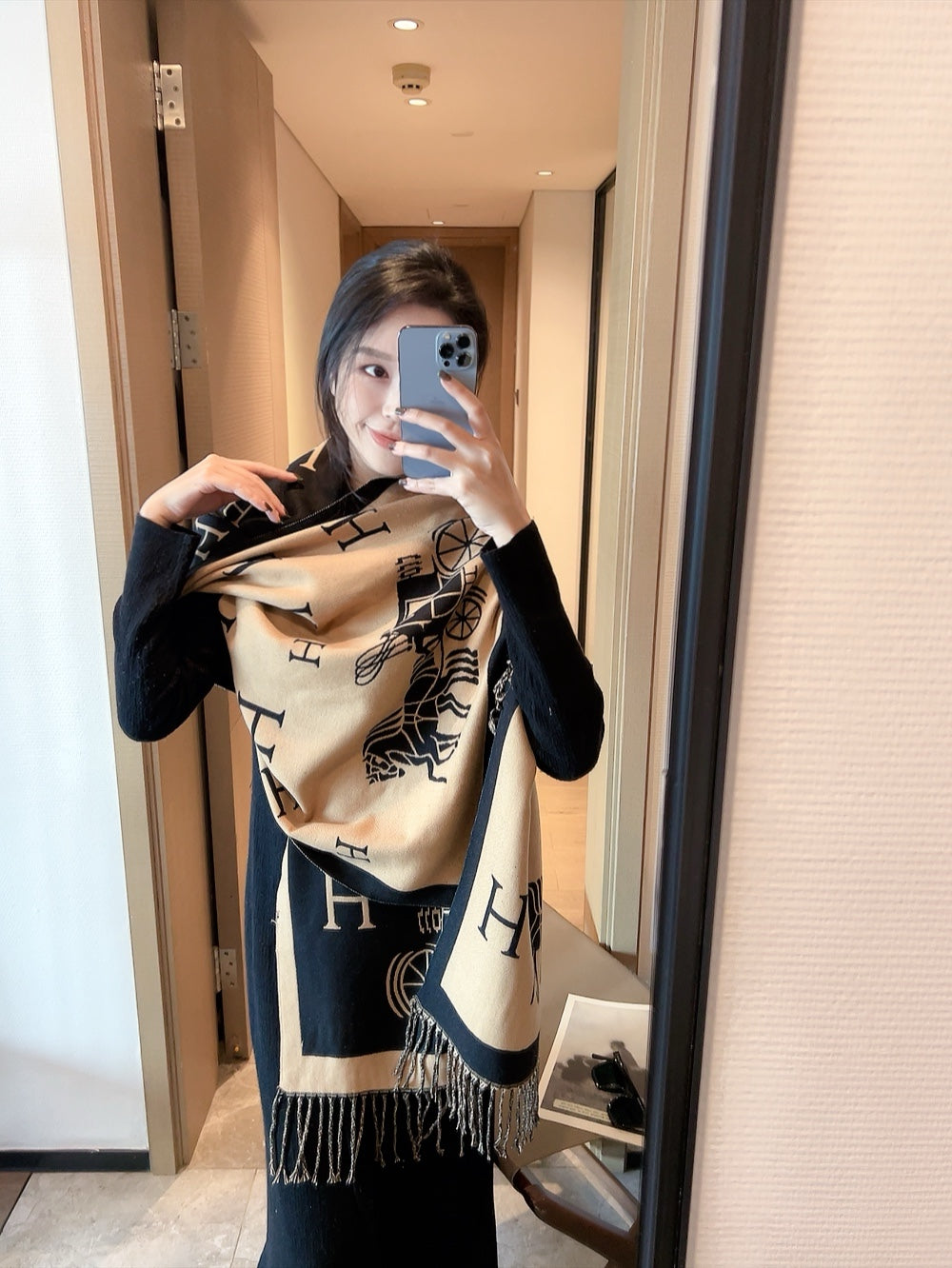 HEM68 Winter Scarf Pashmina For Designers warm Scarfs Fashion Classic Women Designer Brand Cashmere Winter Scarf Wrap 180cm scarf for women Size 65*180CM