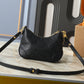LEM465 New stylish and high-end black handbag with embossed gold chain design - versatile and casual single-shoulder crossbody bag for the arm 19 x 13 x 8 cm