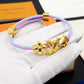 LEM387  New Fashion Open Flower Bracelet Metal Letter Wristband Bracelet Couple Accessories for Woman