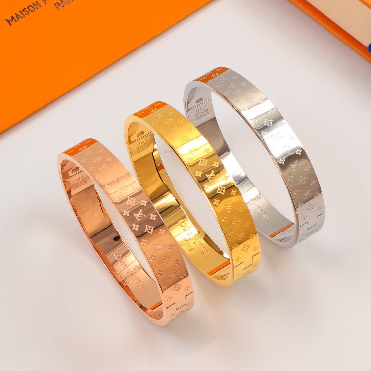 LEM320 Fashion Titanium Steel Design 18k Gold Bracelets Charm for Women Gold Jewelry