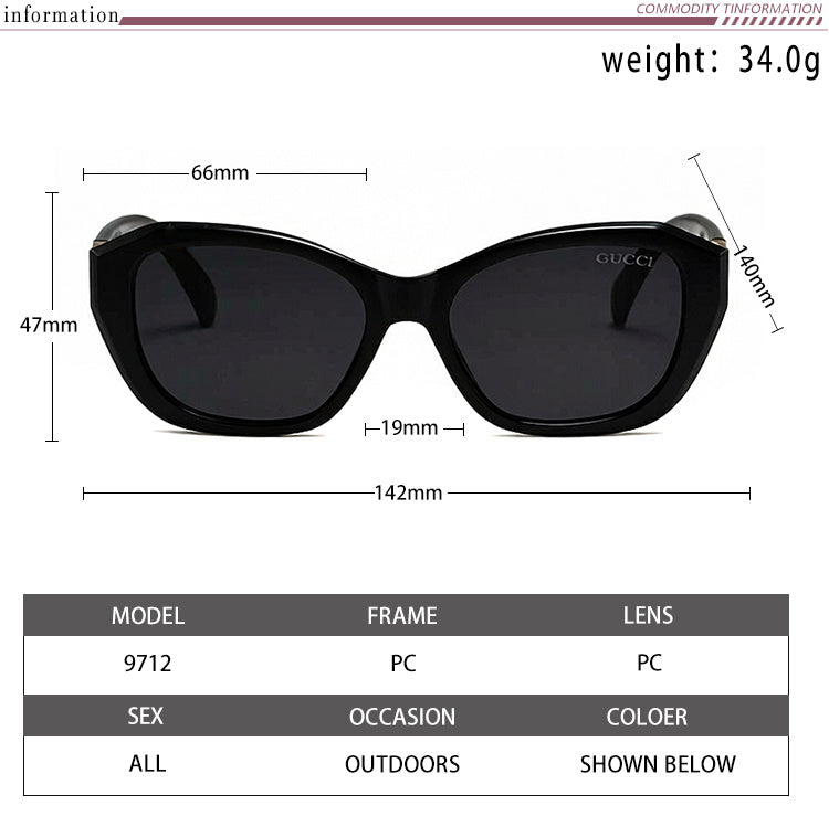 GEM164 Designer sunglasses luxury Spicy girl style sunglasses for women Sexy trend men gift glasses Beach shading UV protection polarized glasses with box